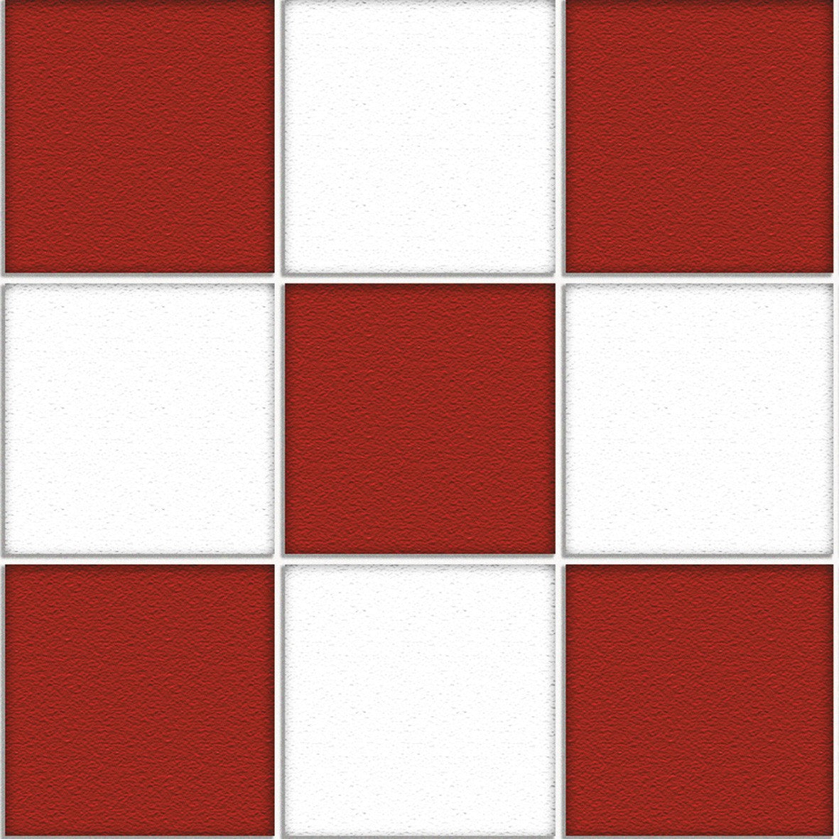 44. Red & White Chequered Floor Tiles