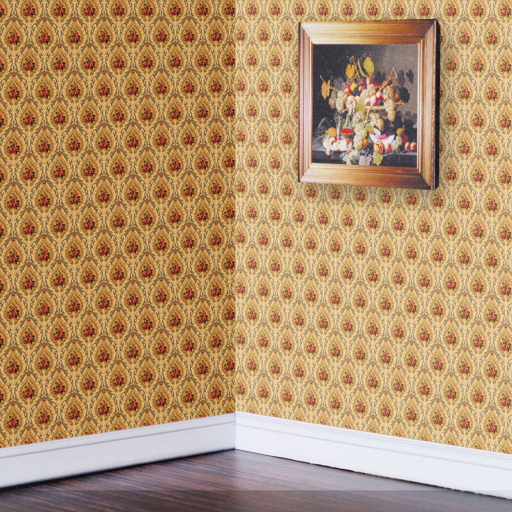9. Victorian Floral on Beige Wallpaper