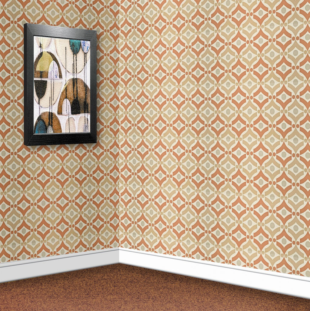 96. Vintage Brown & Beige Wallpaper