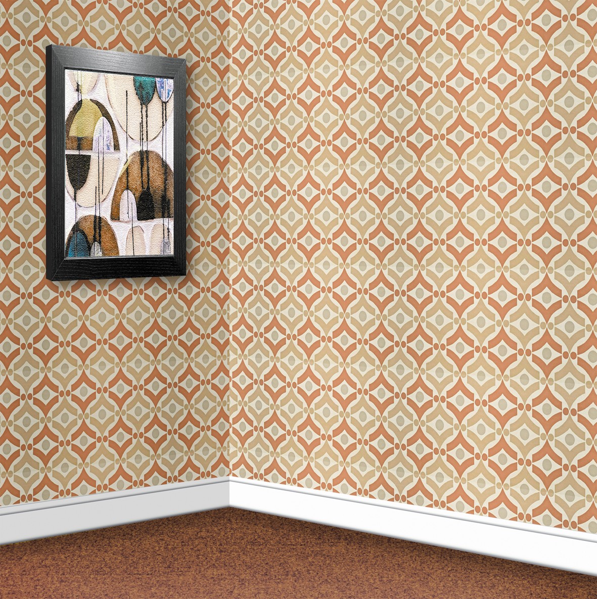 96. Vintage Brown & Beige Wallpaper