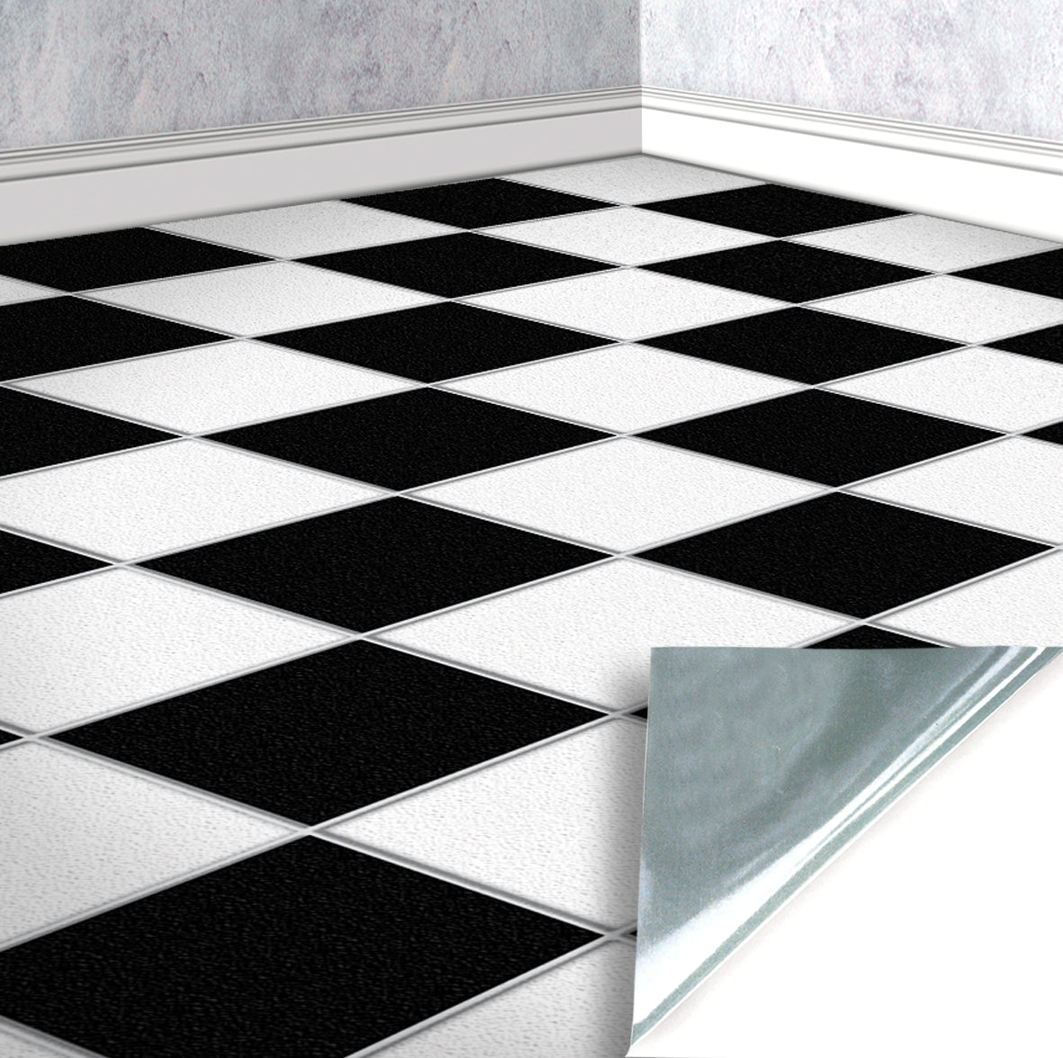 42. Black & White Chequered Floor Tiles