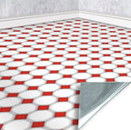 45. Red & White Diamond Floor Tiles