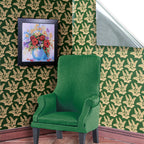 6. Gold Leaves on Dark Green Wallpaper