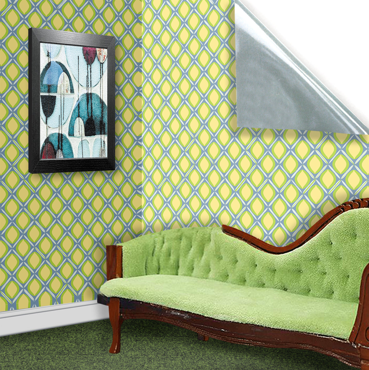 94. Vintage Yellow & Green Wallpaper