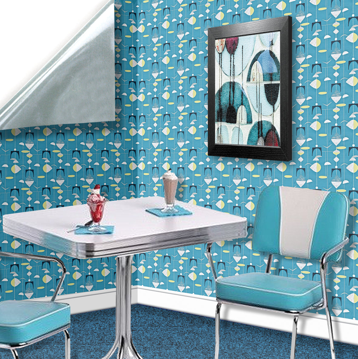 95. Vintage Blue & White Wallpaper