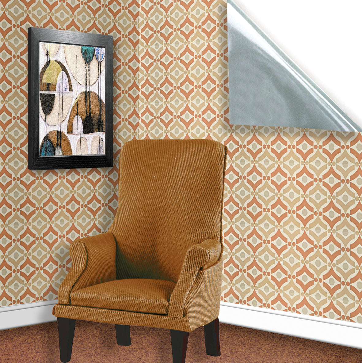 96. Vintage Brown & Beige Wallpaper