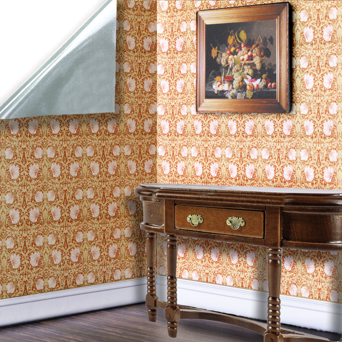 98. William Morris Brown Floral Wallpaper