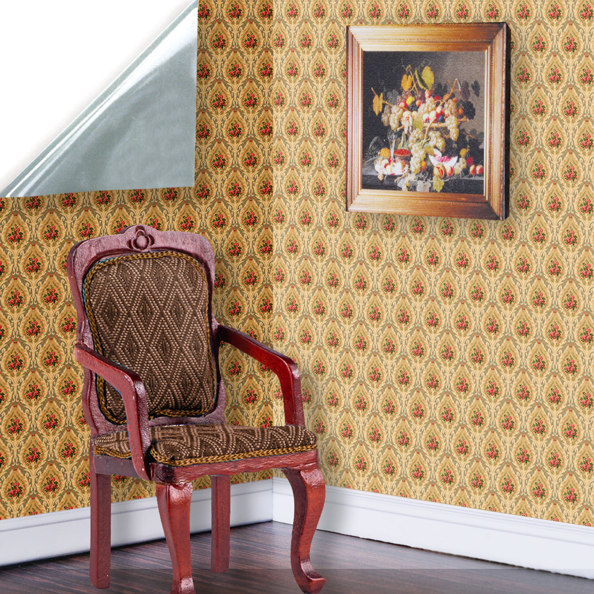 9. Victorian Floral on Beige Wallpaper